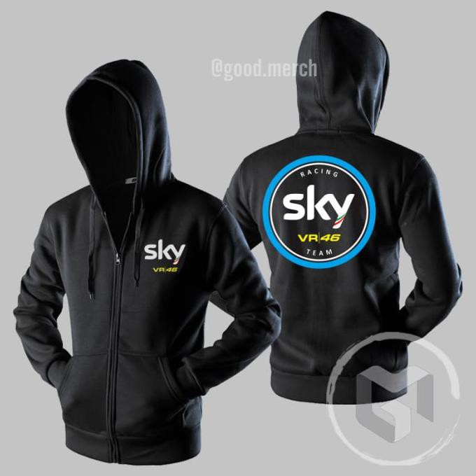 Jaket Sweater Sky Racing Team Vr46 Hoodie Distro Pria Zipper Fleece Sablon Laki Wanita Polos Murah