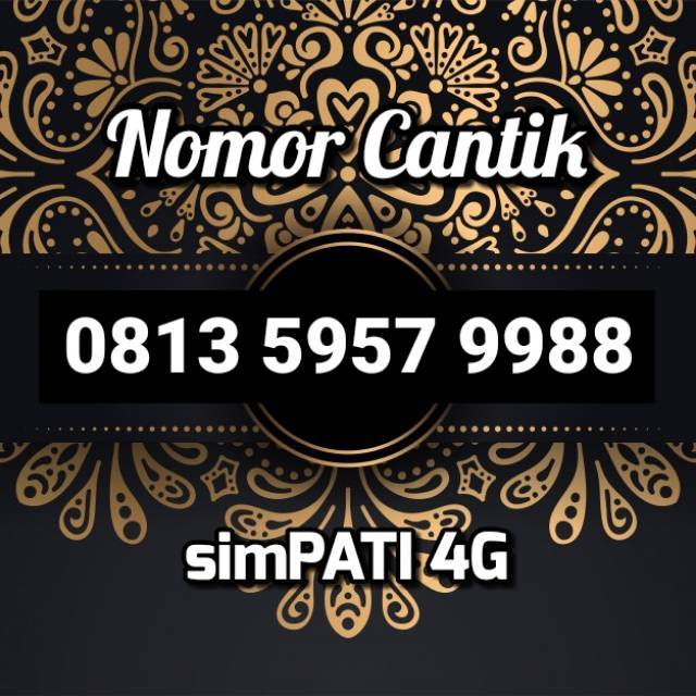 Kartu Perdana Telkomsel Nomor Cantik Simpati 4G LTE Nomer 0813 5957 9988