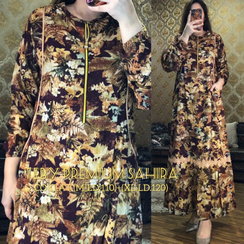 Daster arab TEBY PREMIUM SAHIRA Gamis Rayon Maxi Dress Premium import