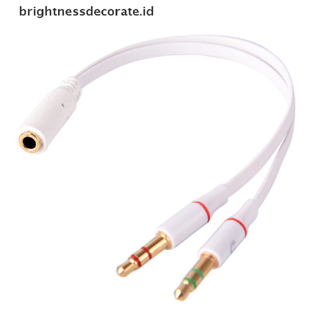 [birth] 3.5mm Female To 2 Male Y Splitter Aux Audio Cable PC Headphone Earphone Mic Jack [ID]