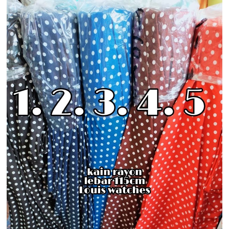 kain rayon meteran motif polkadot