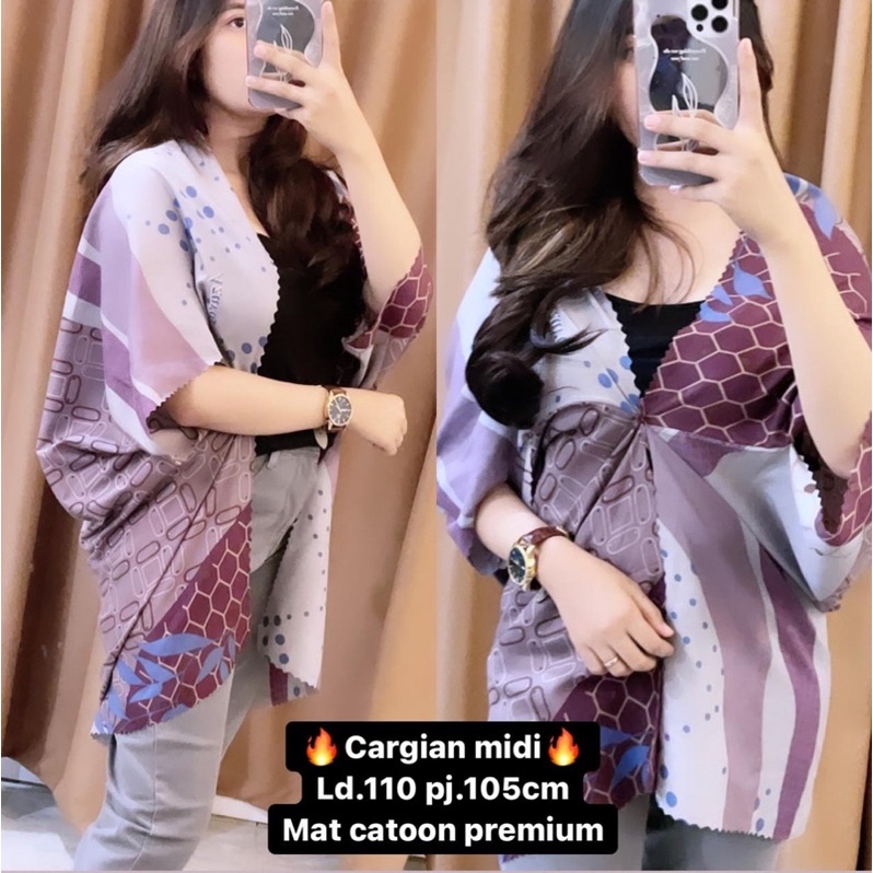 CARDIGAN KEKINIAN / CARDIGAN MIDI BAHAN MAT CATOON PREMIUM