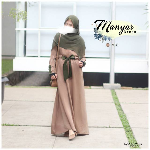 Gamis Cantik Polos Syari Manyar Milo by Wanoja