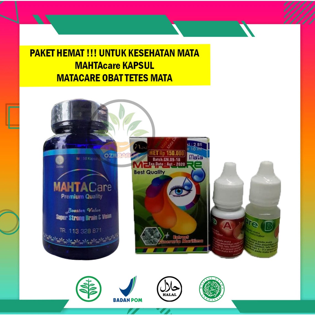 Paket Hemat  Mahtacare Kapsul Matacare Obat Tetes Mata Untuk Kesehatan Penyakit Mata