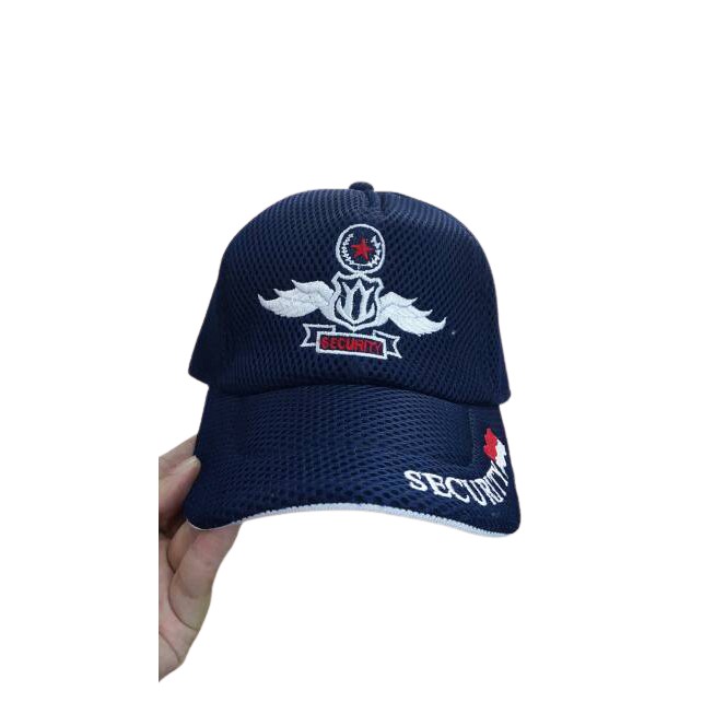 Topi Jaring Security Topi Satpam PDL Hitam Wing Putih Allsize