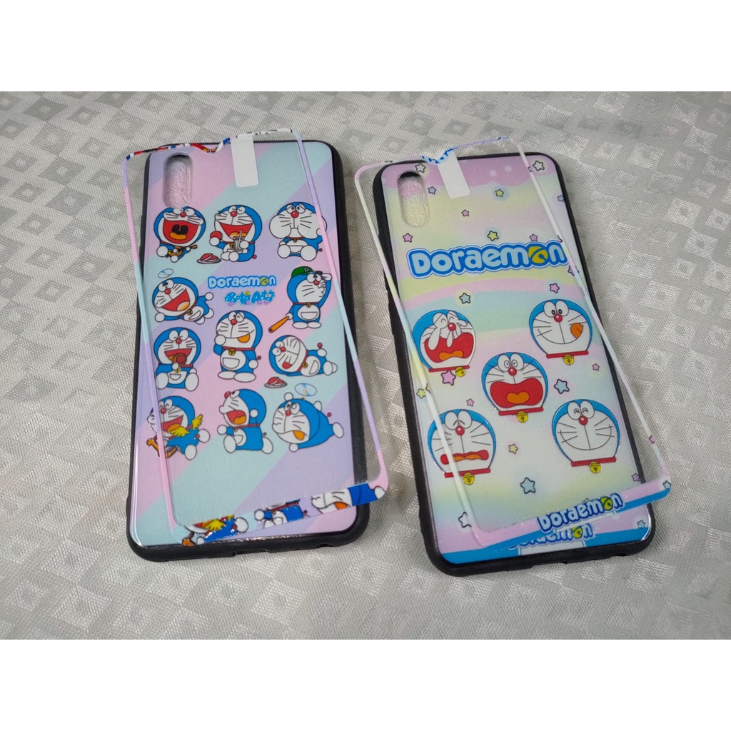 HARD CASE KARAKTER CEWEK / CARTOON + TEMPERED GLASS SAMSUNG A20 A30 GALAXY V J3 J310 J3 2016