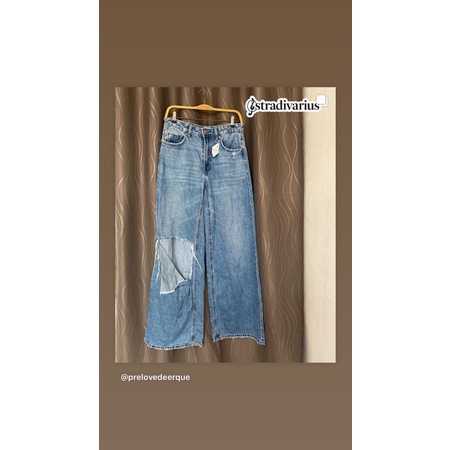 Stradivarius ripped wide leg jeans