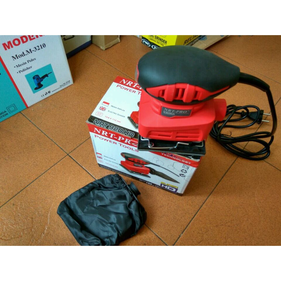 Jual mesin amplas kayu 180w sander square orbital NRT-Pro 920 HD