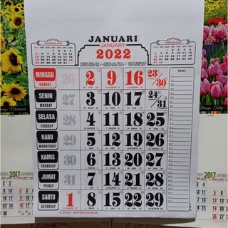 Kalender Dinding Kerja Bulanan Dwibulan 2022 Rumah / Kantor Uk Sedang - Jadwal Sholat, Jawa Masehi Cina Arab