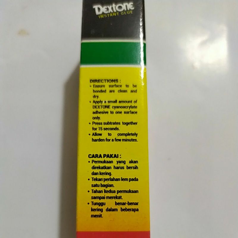 Lem dextone 15gr / lem tetes instan glue. cepat kering. harga per pc