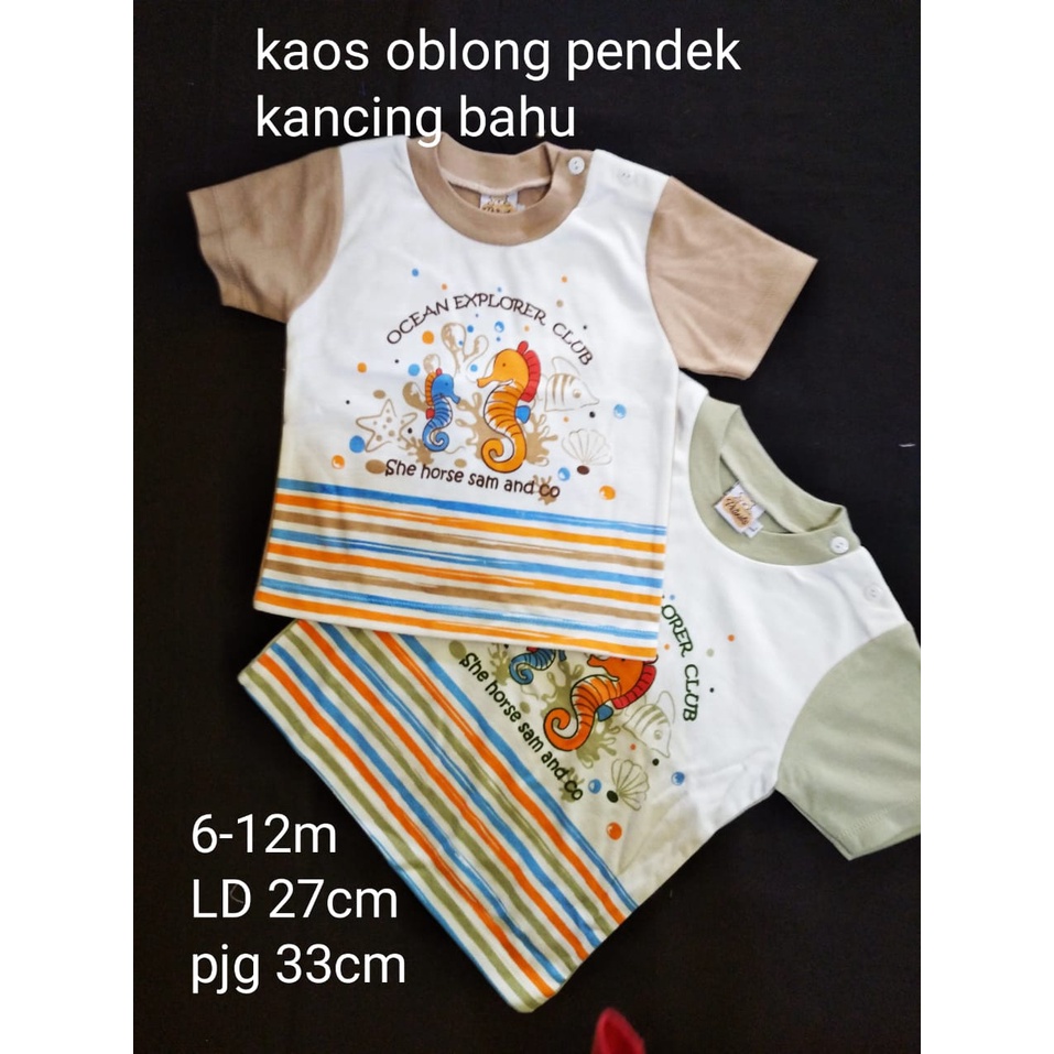 tokusen tatami kaos oblong pendek bayi 3-12m kancing bahu