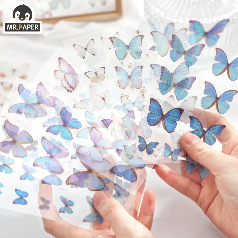 

3lbr / Kantong Stiker Kertas / Selotip Washi Butterfly Untuk Dekorasi Diary