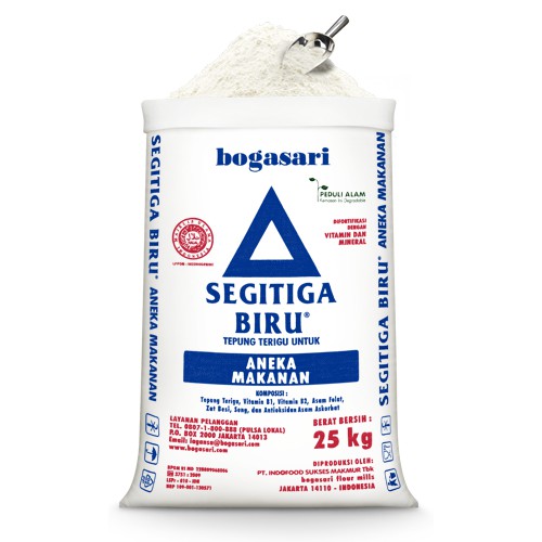 

Tepung Terigu Bogasari Segitiga Biru 25 kg