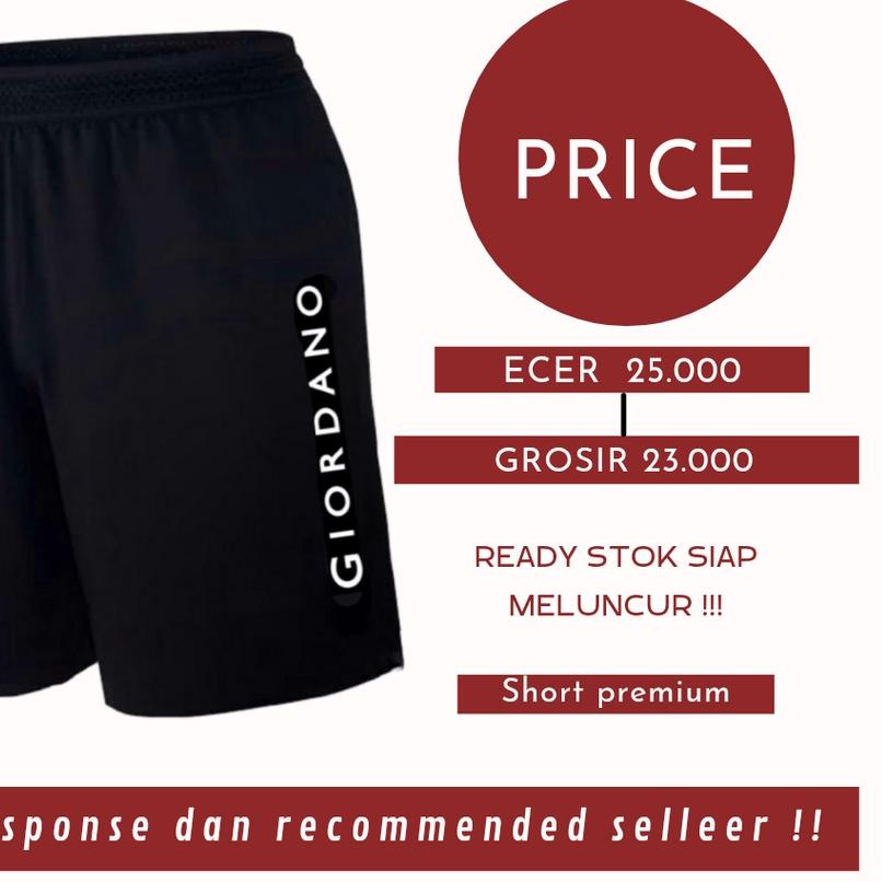➱ Celana Kolor DryFit Logo Giordano Polos HItam Boxer Hitam Polos Celana Pendek Olahraga Pria Wanita