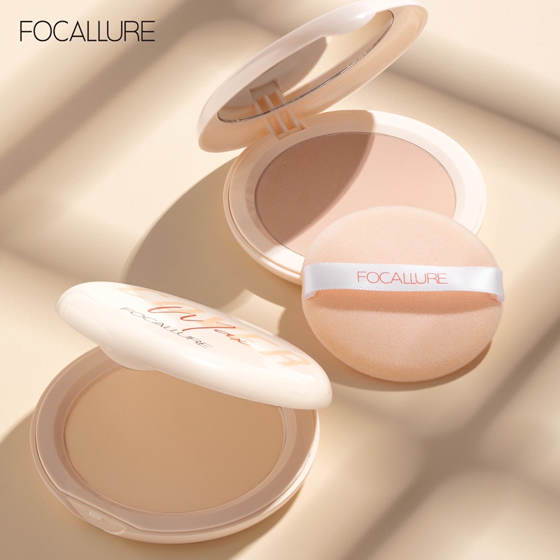 Focallure High Coverage Oil Control Pressed Powder Two Way Cake Powder Foundation Non-cakey Anti-oxidation Powder