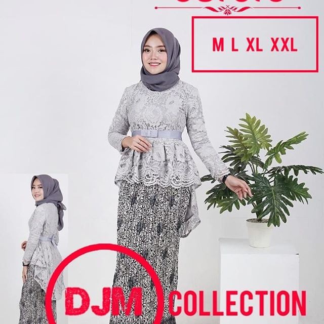 Set Kebaya Aurora Warna Grey / Kebaya Modern