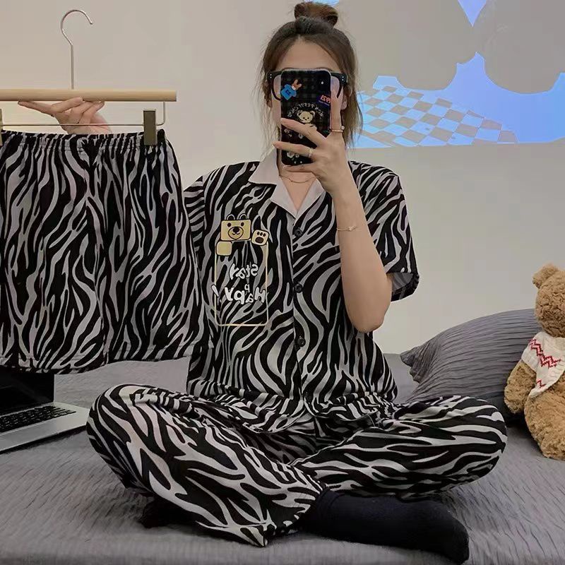 Baju Tidur Wanita Piyama Import Jumbo set 3in1 Korean Style Leisure Wear