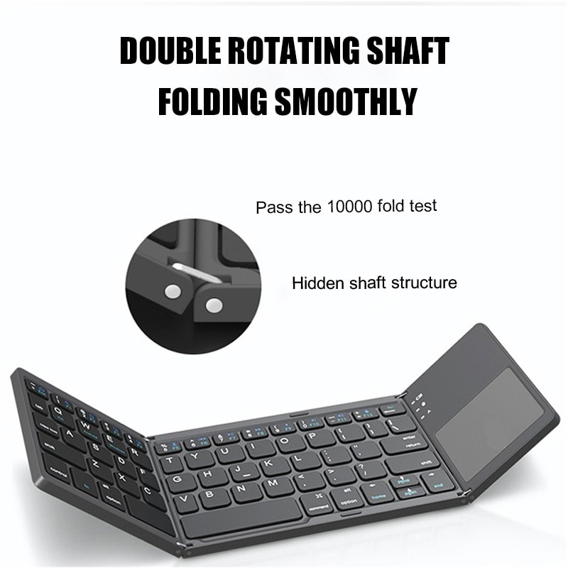 Keyboard Wireless Bluetooth Foldable Touchpad Portable Mini Folding Lipat 3 Universal