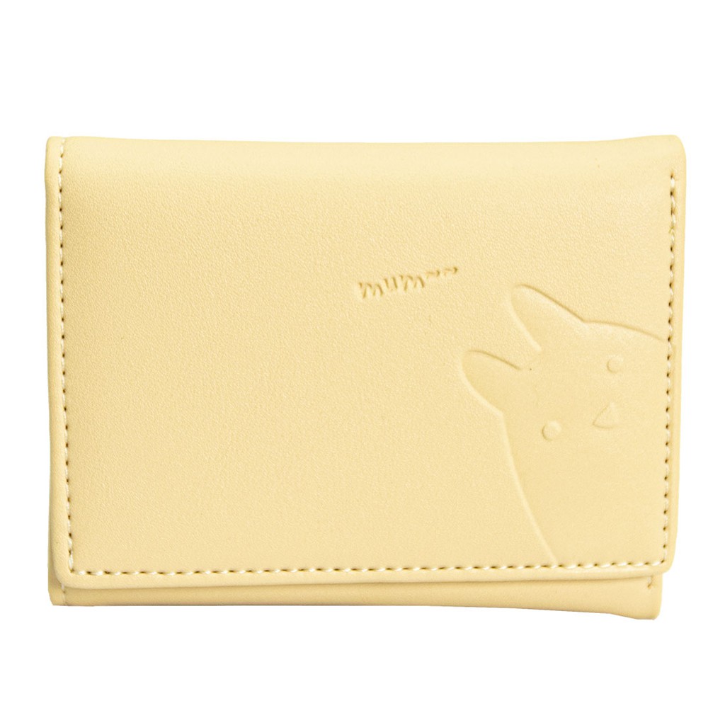 MINISO Dompet Wanita Pendek Kecil Lipat Simple Motif Binatang Lucu Karakter-Yellow