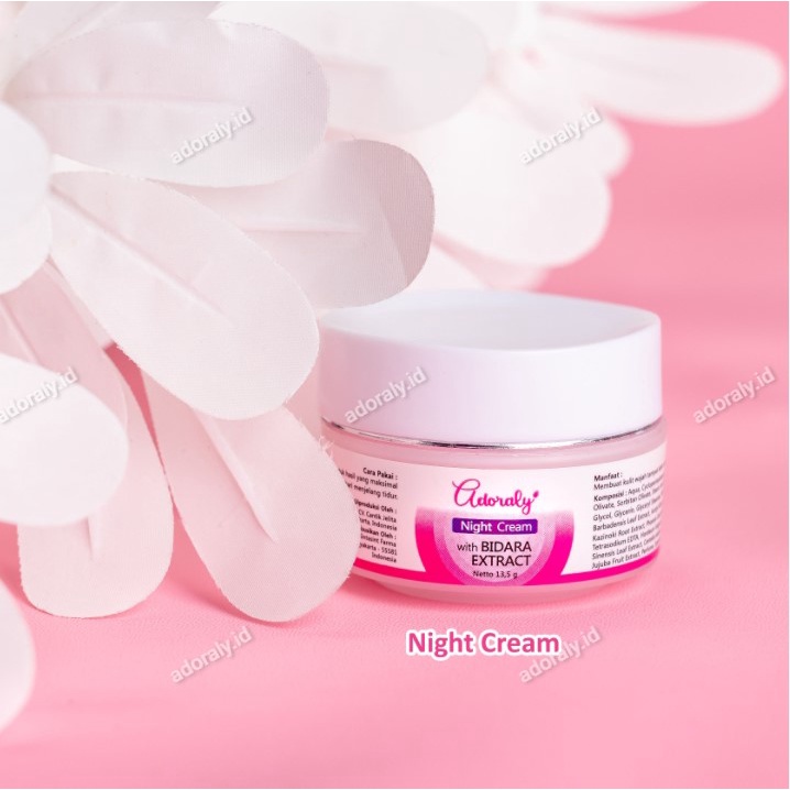 Adoraly Night Cream with Bidara Extract (Daun Bidara) | SKINCARE BPOM - BEBAS JERAWAT, KUSAM