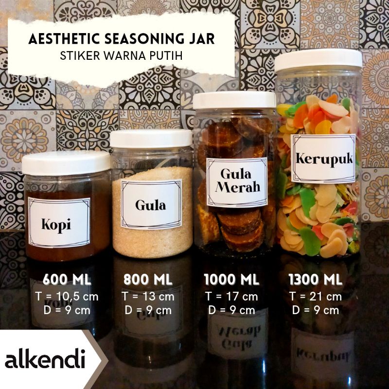 WHITE | AESTHETIC JAR - TUTUP PUTIH | FREE SENDOK | FREE LABEL PUTIH - TUTUP WARNA PUTIH