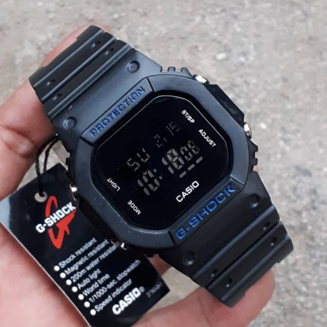 Jam Tangan Casio Gshock Water Resist Berenang Mandi Hujan - Hitam list Biru