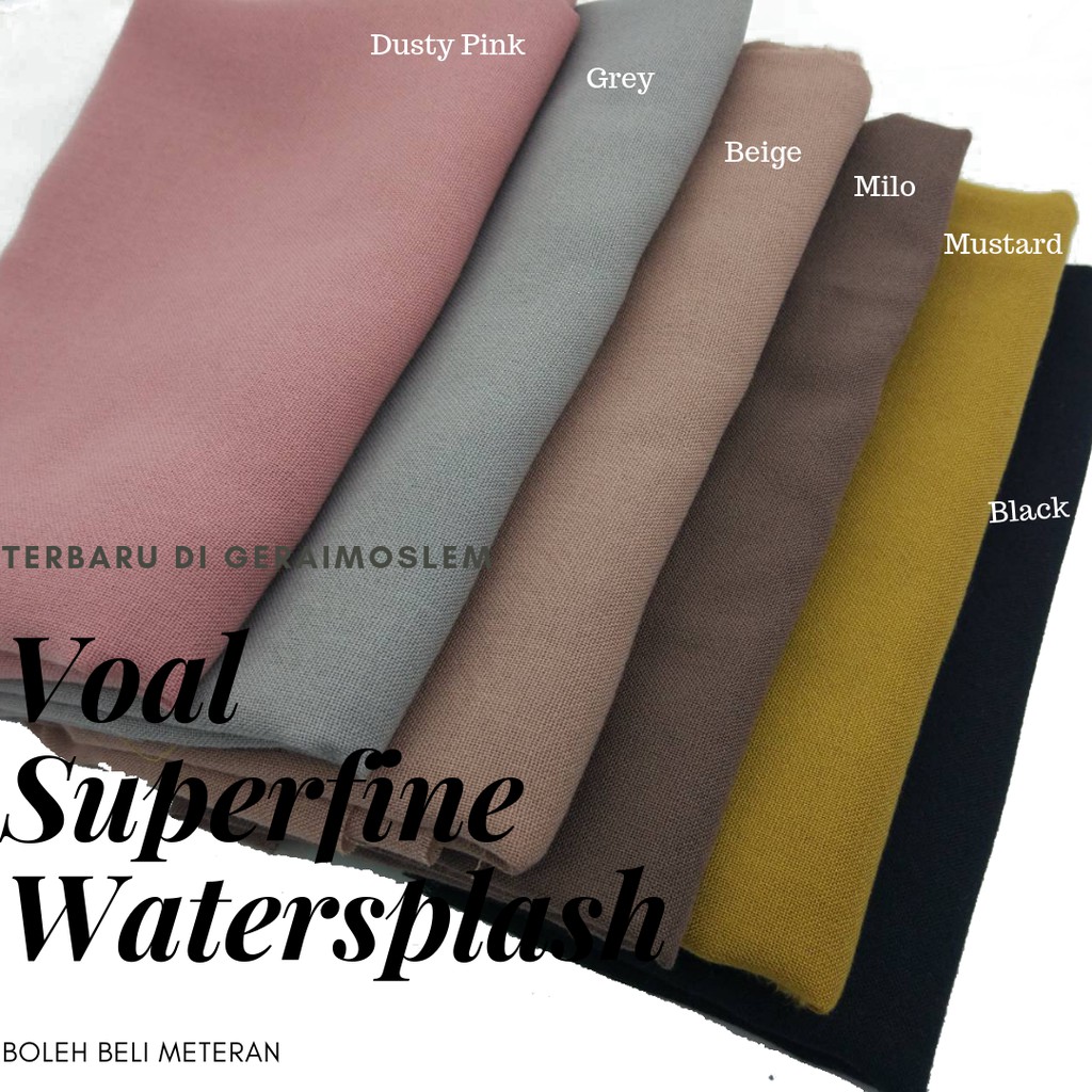 Kain Voal Superfine Watersplash Anti Air Premium Original Per 1 25 Meter Shopee Indonesia