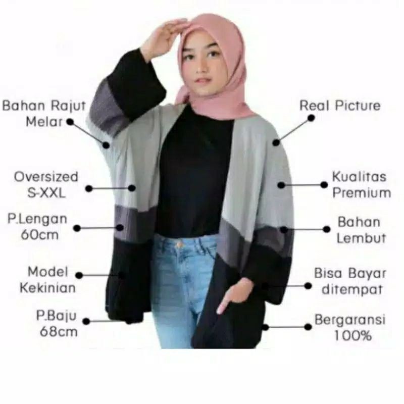 Cardigan Oversized Cardi Outer LOOCY PREMIUM Rajut Tebal Cardy Oversize Lavella Wanita-3