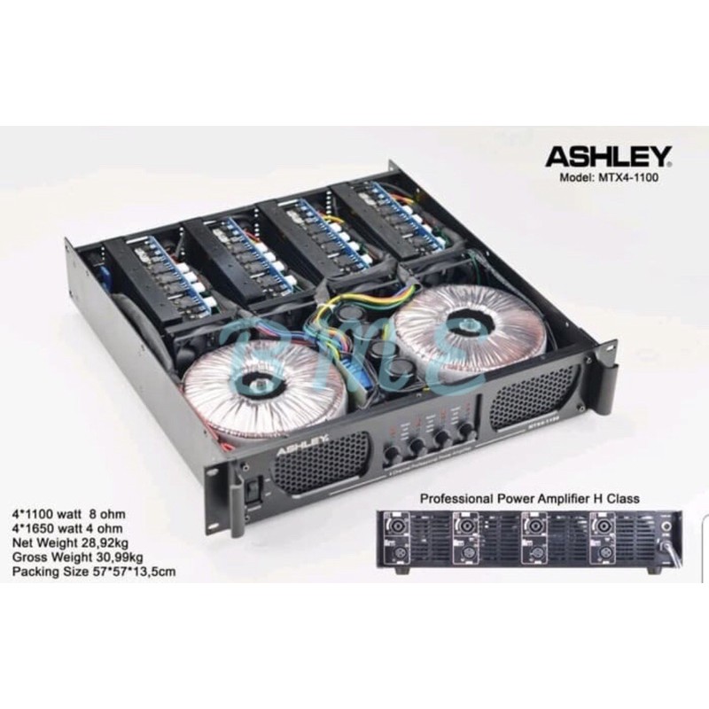 Power Ashley MTX4 1100 4 channel 1100 Watt POWER AMPLIFIER ORIGINAL