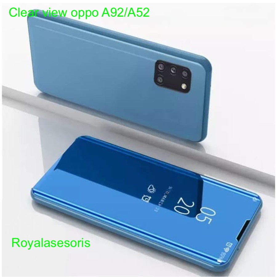 Flip Case Oppo A92 Clear view standing cover mirror case