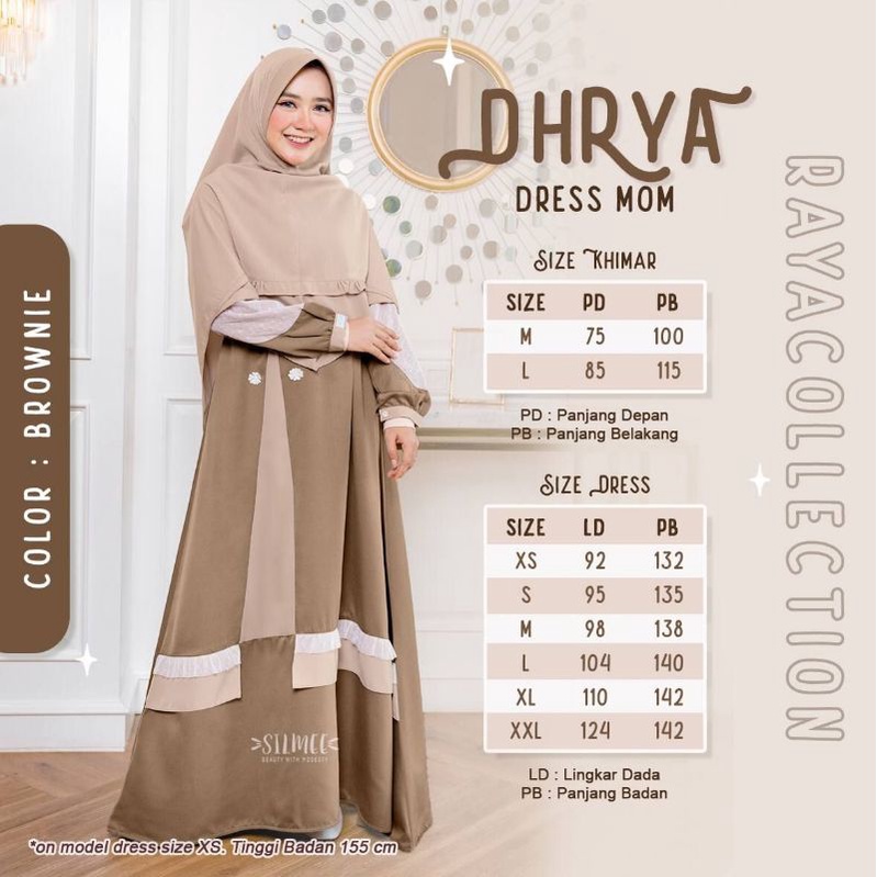 Dhrya Dress by Silmee Indonesia (DRESS SAJA)/Gamis Syar'i/Busui Friendly/Sarimbit/Famset Silmee