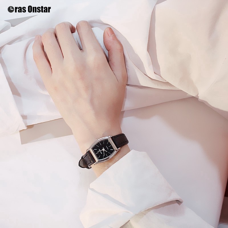 Jam Tangan Quartz Dial Kotak Kecil Casual Untuk Wanita New Ms Watch 【Jakarta Ready】-3