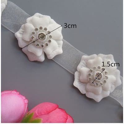 Lace Patch - White Flower Beading #30 (5pcs)