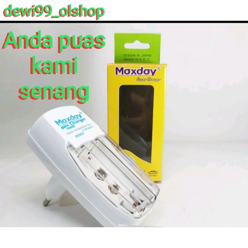 Charger Baterai AA AAA dan 9V MAXDAY MD820 Alat Cas Baterai AA AAA 9V