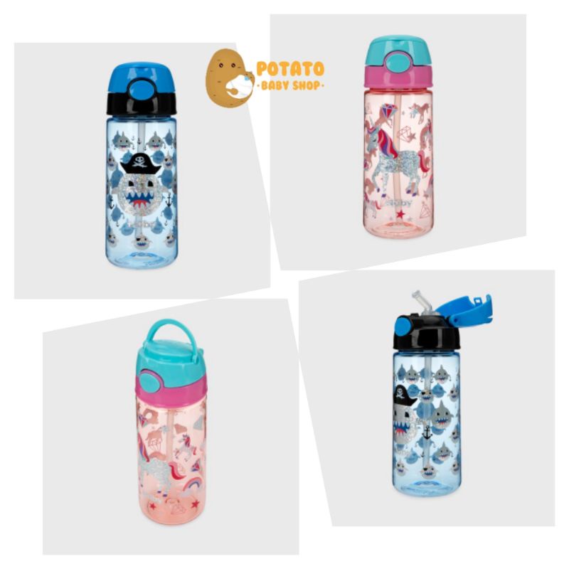 Nuby Tritan Flip It Glitter Bottle 540ml (Botol Minum Anak)