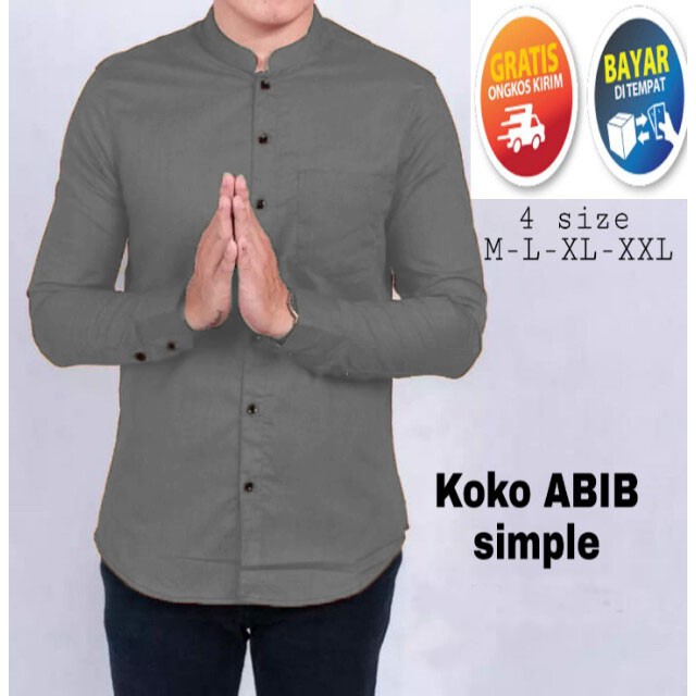 topfashion KEMEJA KOKO PRIA LENGAN PANJANG ABIB 5 WARNA