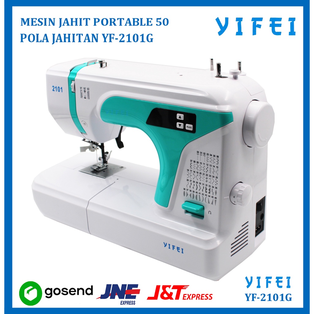 MESIN JAHIT PORTABLE 50 POLA JAHITAN YIFEI YF-2101G WARNA HIJAU