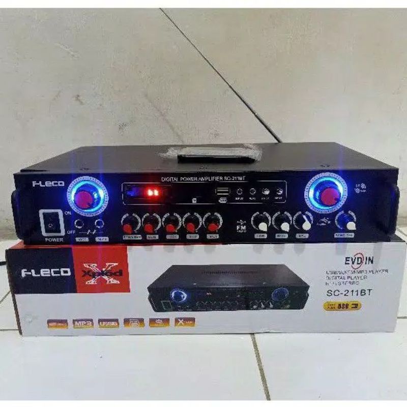 COD POWER AMPLIFIER BLOETOOTH KARAOKE FLECO SC 211BT ORIGINAL/MIXER AUDIO/AMPLI SALON AKTIF/AMPLIFIE