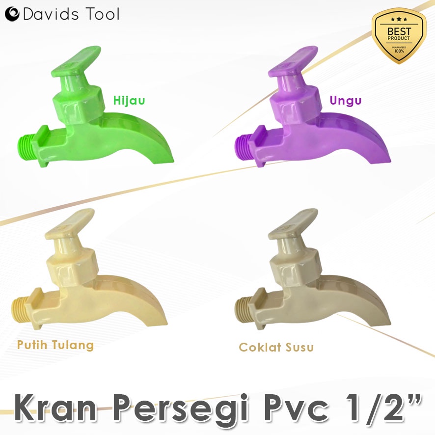 Kran Plastik Keran Kamar Mandi Pvc Segi 1/2 Inch