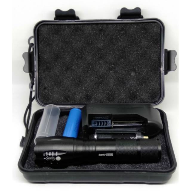 Senter Charger Komplit  T6 Tactical XML 8000Lumens