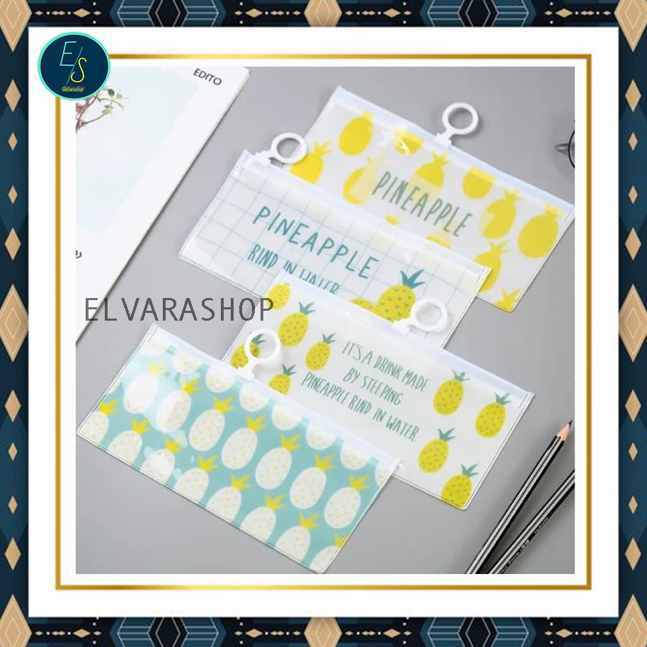 

elvarashop-Tempat Pensil PVC Pineapple/Tempat Pensil Nanas Dewasa/Pouch mb