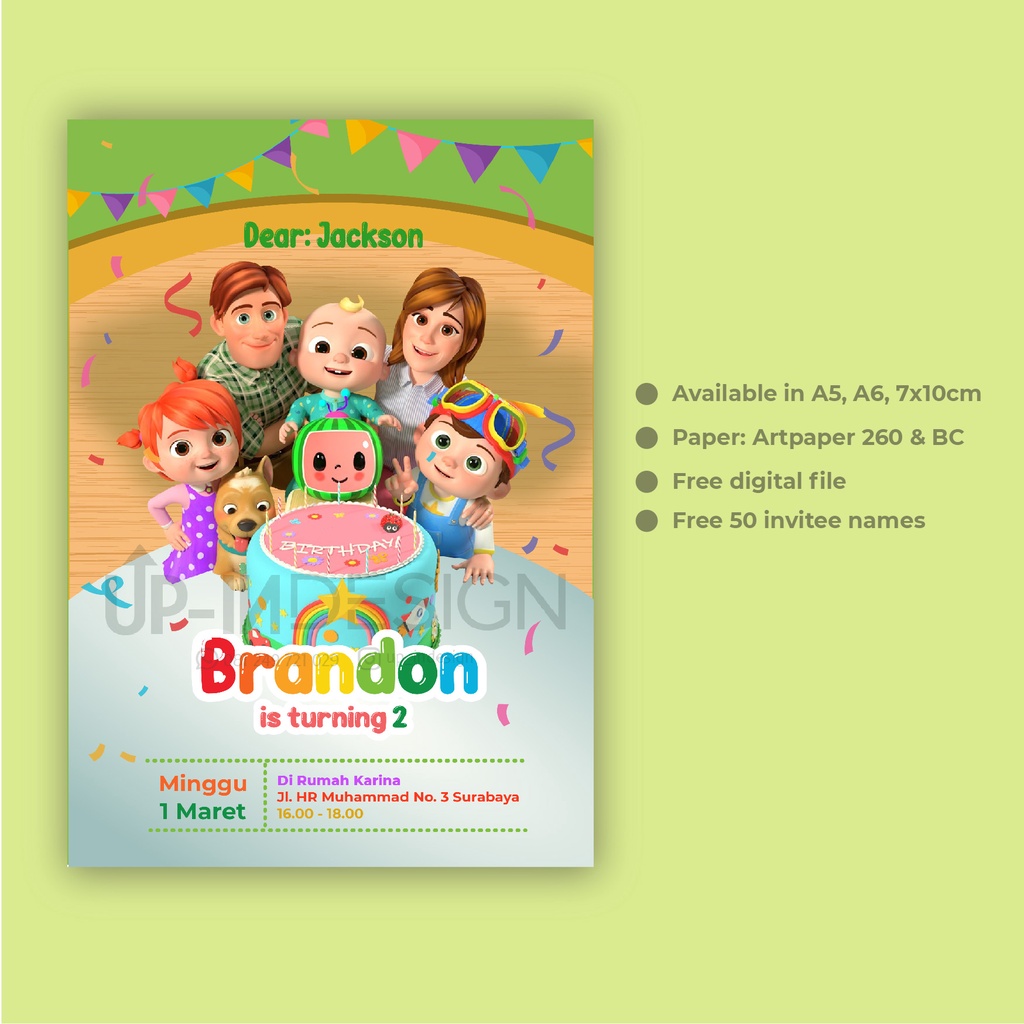Jual Undangan Ulang Tahun Anak Cocomelon | Shopee Indonesia