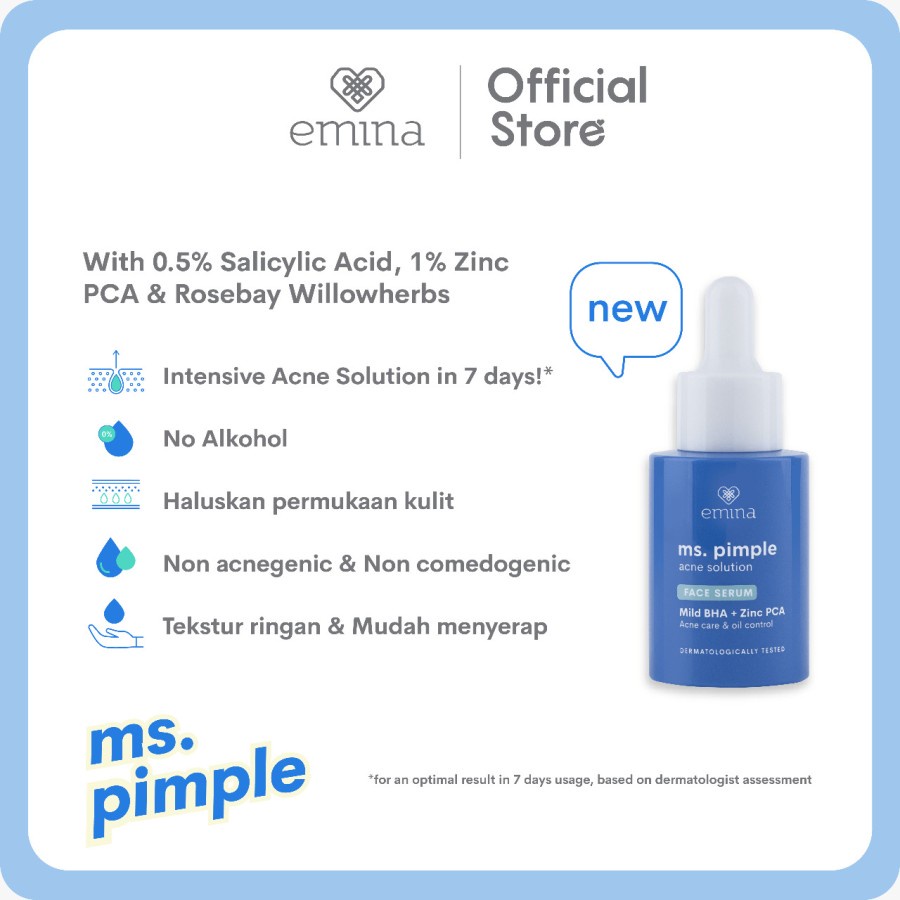 EMINA MS.PIMPLE ACNE SOLUTION FACE SERUM 30ML