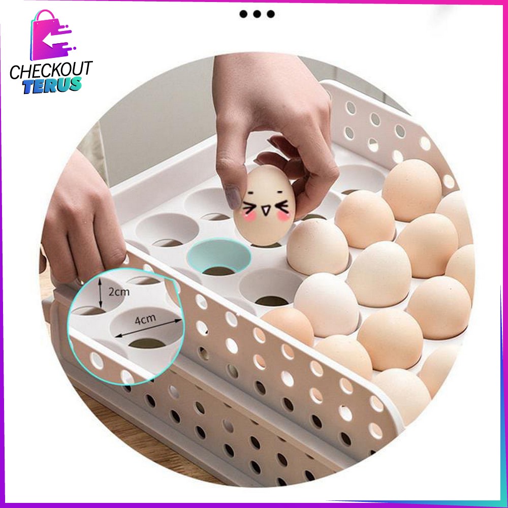 CT C201 Kotak Telur Tempat Penyimpanan Telor 30 Sekat Rak Telur Tempat Telur Egg Storage Box Organizer