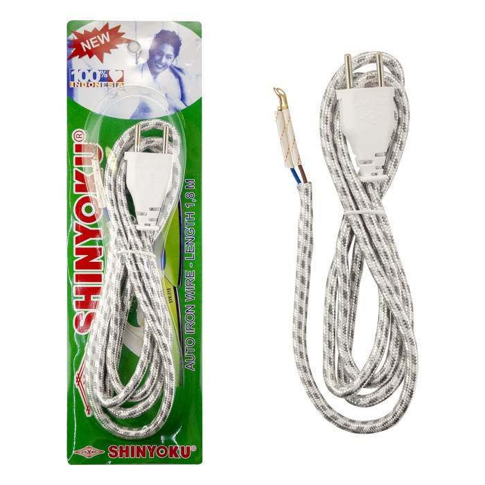 SHINYOKU Kabel Setrika Gosokan Panjang 1.8 Meter SNI Isi 2 Kabel