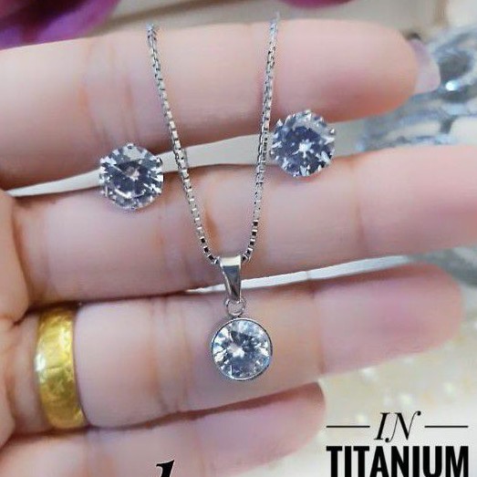 Titanium anting kalung 1414l