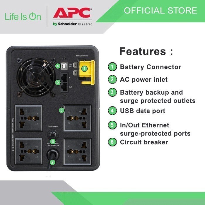 UPS APC BX 1600 VA 900W BX1600MI-MS / BX 1600 MI-MS - GARANSI RESMI