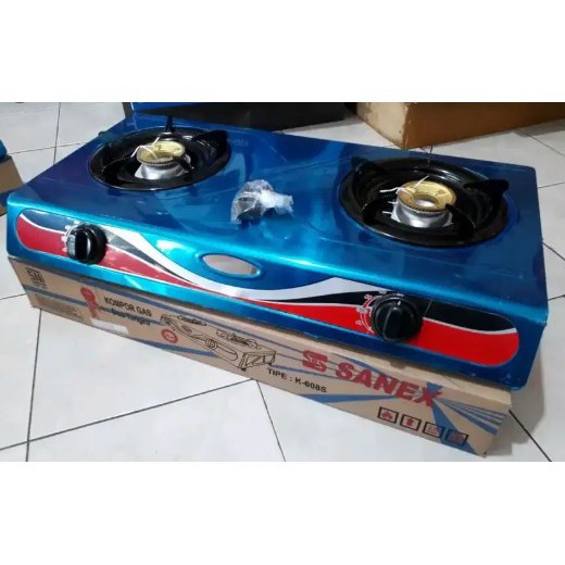 Sanex Kompor Gas 2 Tungku K-608S Stainless Steel - Produk SNI SUPER MEWAH