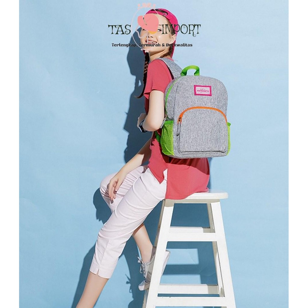 Best Seller TAS RANSEL WANITA SOPHIE MARTIN CLIQUE T3859G3 ABU HIJAU BACKPACK ORI