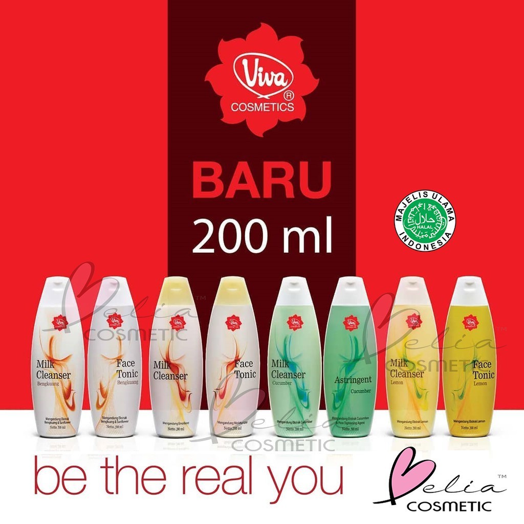 ❤ BELIA ❤ Viva Milk Cleanser | Face Tonic | Air Mawar 200 ML Pembersih dan penyegar toner ( Ukuran Besar )